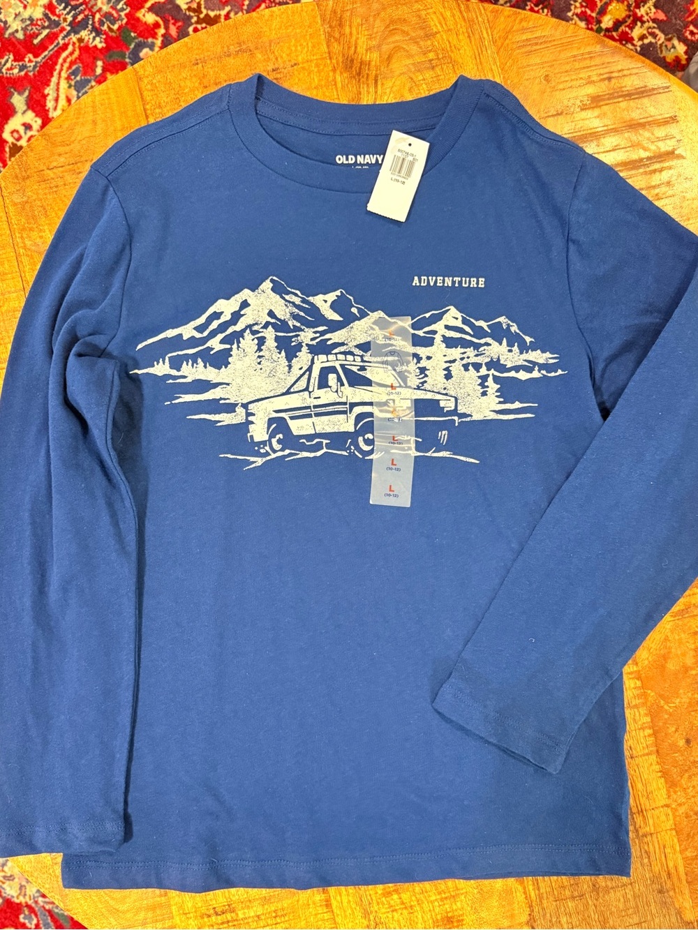 Boys Old Navy Blue Long-Sleeve Adventure Graphic Tee